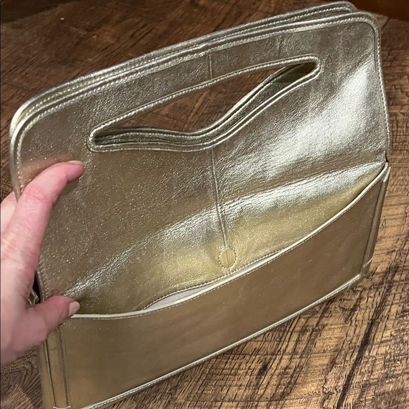 Halston Heritage Metallic Gold Wristlet